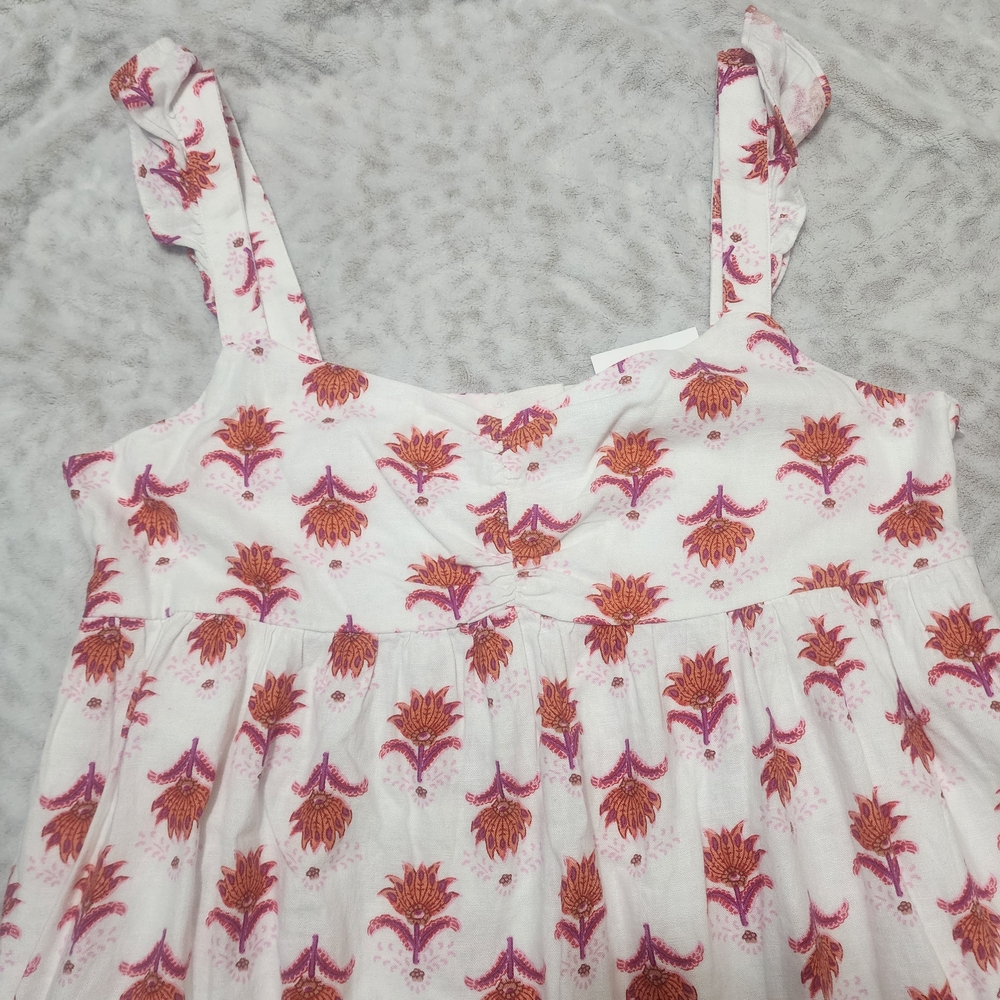 J.Crew Factory Women's Linen Blend Ruffle Strap Mini Sundress Floral Sz 14 NWT - Picture 3 of 14